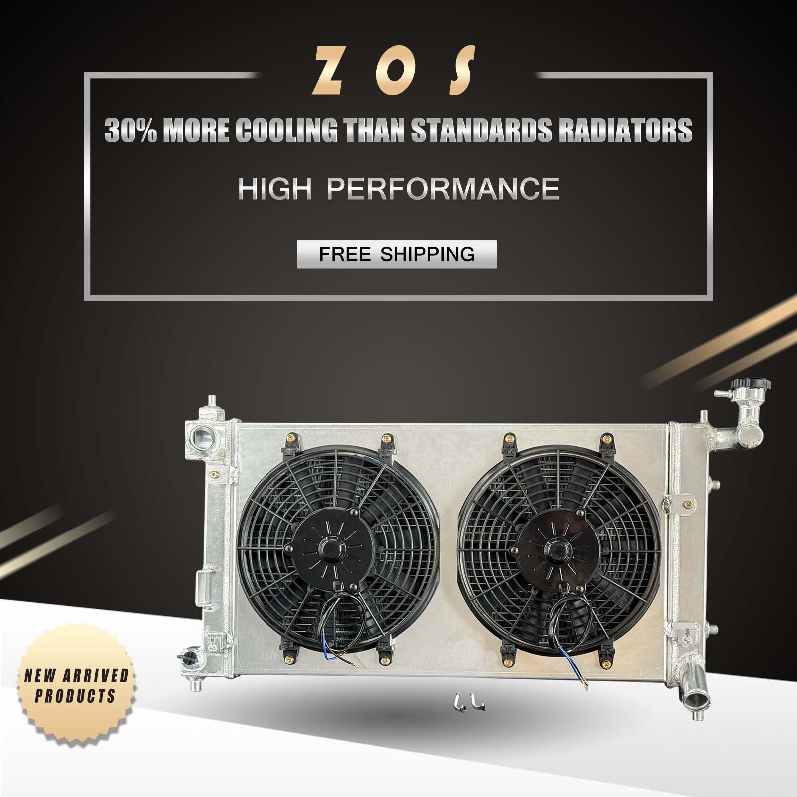 Radiator+Fan Shroud For Corolla Matrix/Vibe 2003-2008 Aluminum 1.8L L4 AT