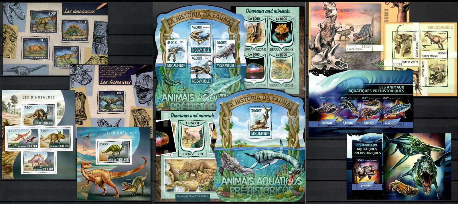 Dinosaurs Prehistoric animals Collection 100 sheets MNH Yvert CV 1,645€ #CNA210