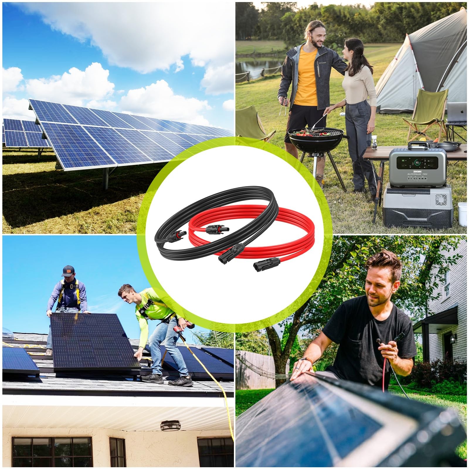 JXMXRPV Solar Extension Cable 20Ft 10AWG, 20FT, Both ends installed