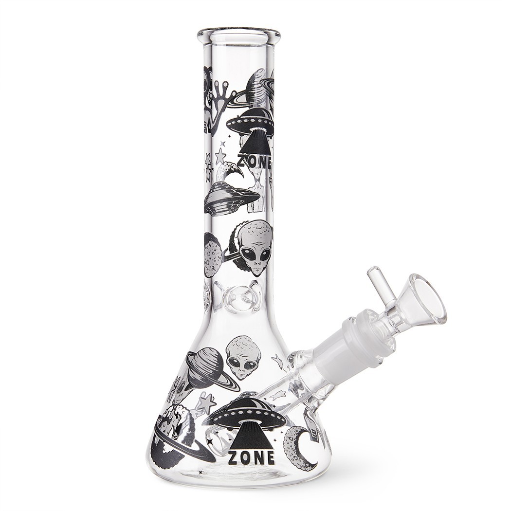 7.8" Aliens Fluorescent Glass Bong Water Pipe Smoking Ash Catcher Beaker 14MM