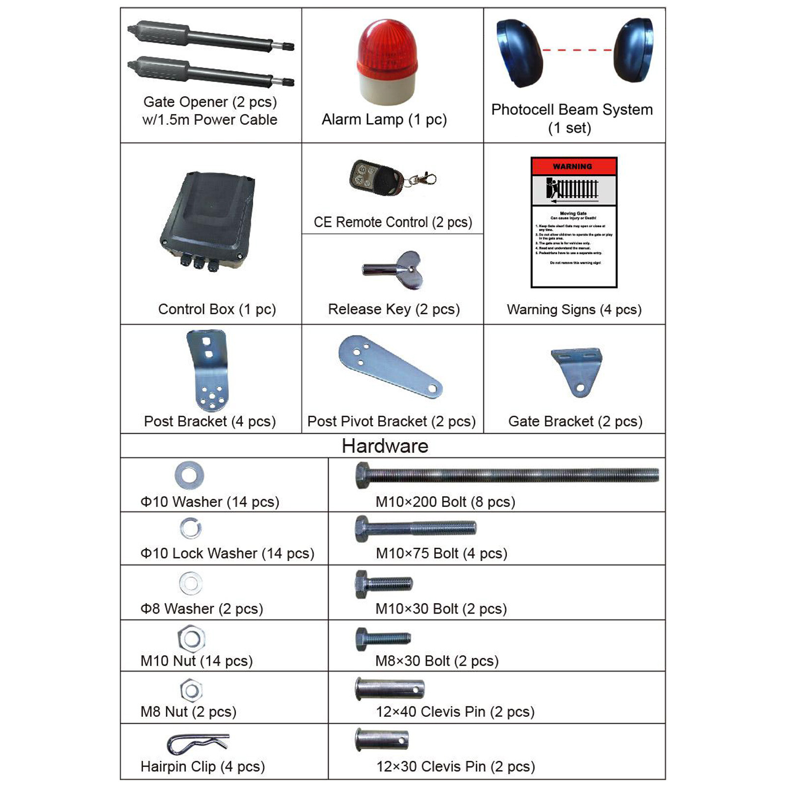 VEVOR Dual Swing Gate Opener Automatic Gate Opener Heavy Duty 1320lbs &18ft Long