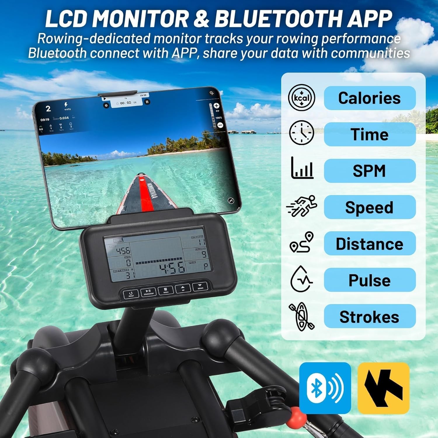 Magnetic/Water Rowing Machines for Home, Full-Body Workout, Max 350LBS Capacity