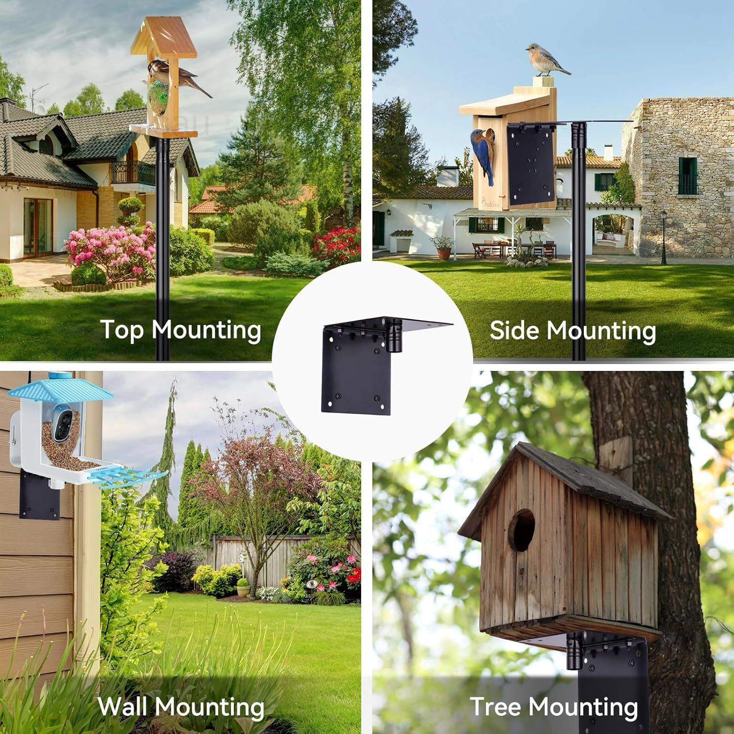 Bird Feeder Pole for Outdoor, 1 Pack 109 Inch House 109 Inch, Black