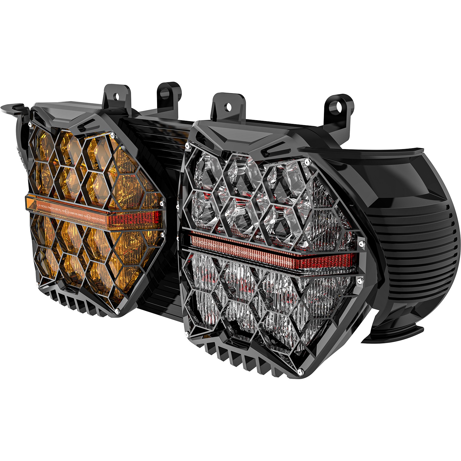 LED Dual Headlight w/ 2 Colors For Harley Touring Road Glide FLTRX FLTRXS 2015+