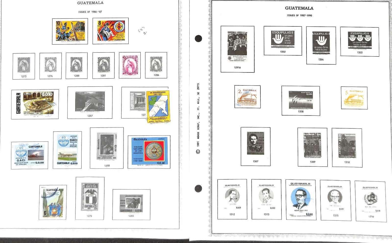 Guatemala Stamp Collection on 40 Minkus Pages, 1871-1991 (BJ)