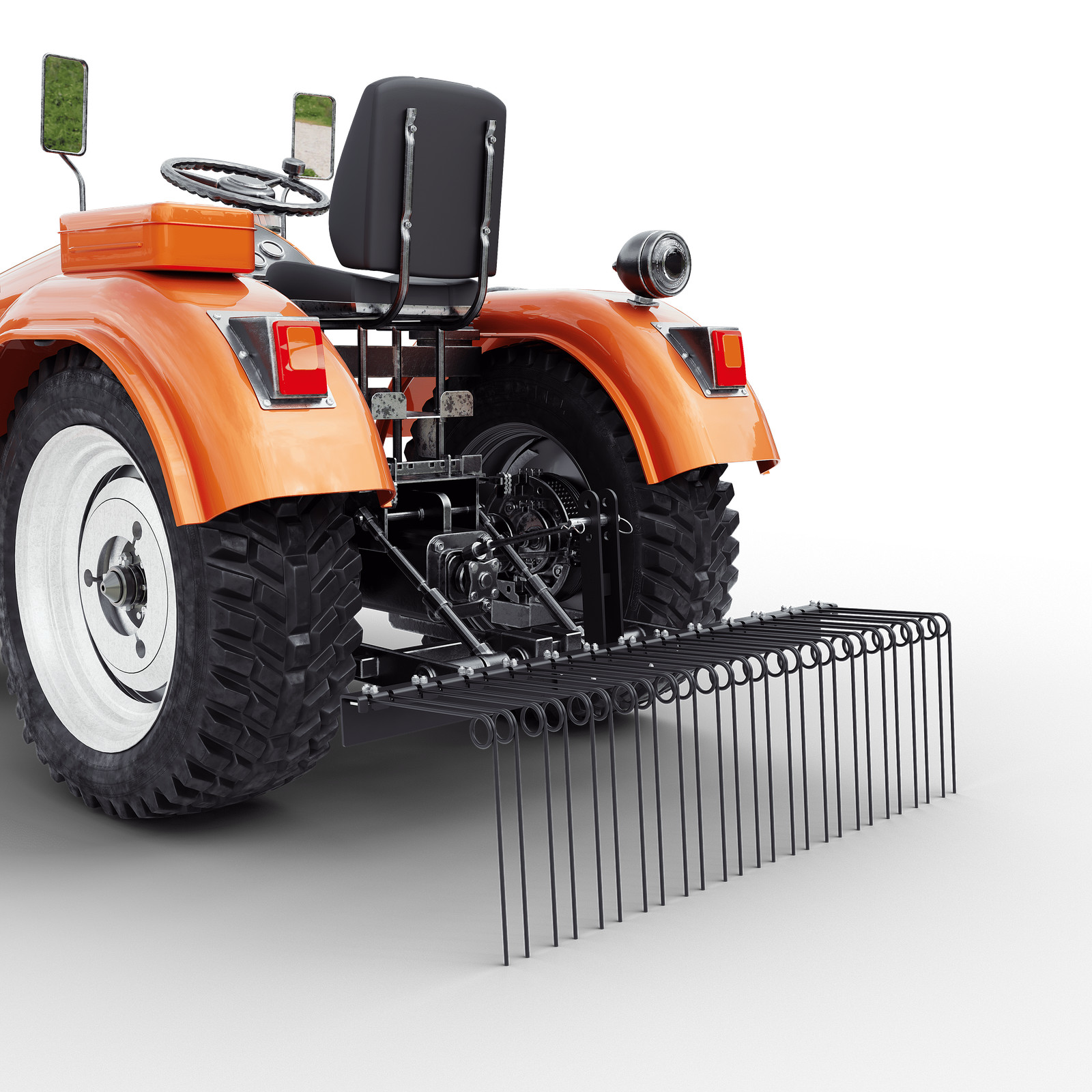 3 Point 60" Pine Straw Rake Landscape Rake For Cat0 Cat1 Tractor Attachment