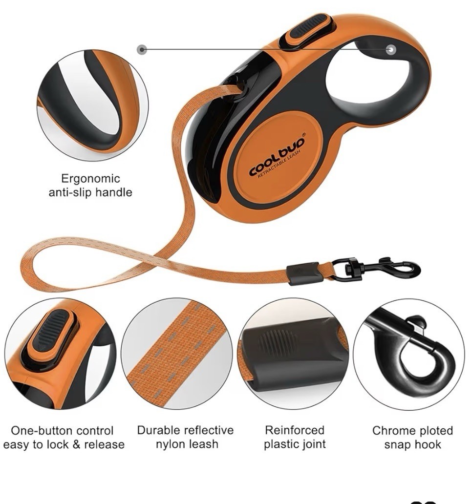 Retractable Dog Leash Upgraded Durable 16ft Heavy Duty for Small Dog Cat 44lbs