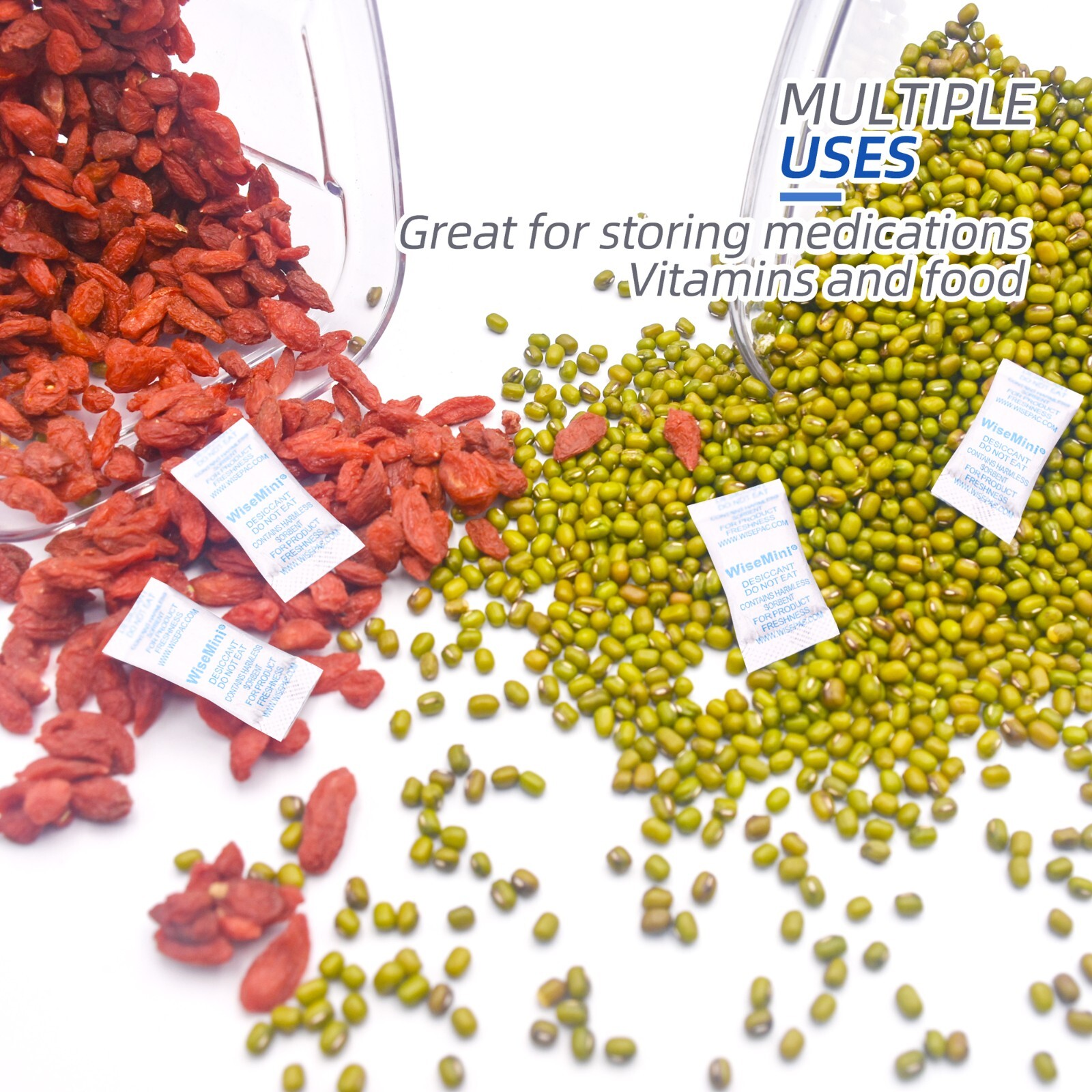 1 Gram 100 Silica Gel Packets, Tyvek Food Grade Dessicant Packs