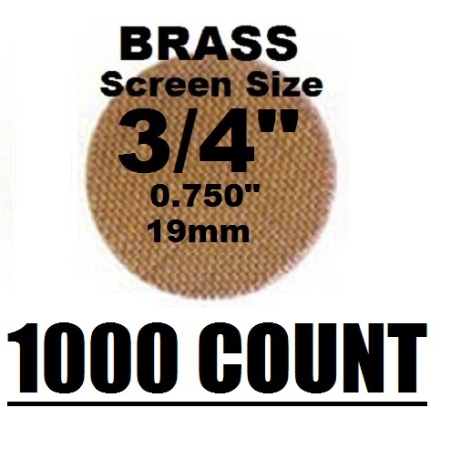 1000 Count 3/4" .750" 19mm BRASS Pipe Screens HIGHEST QUALITY - MADE IN USA!