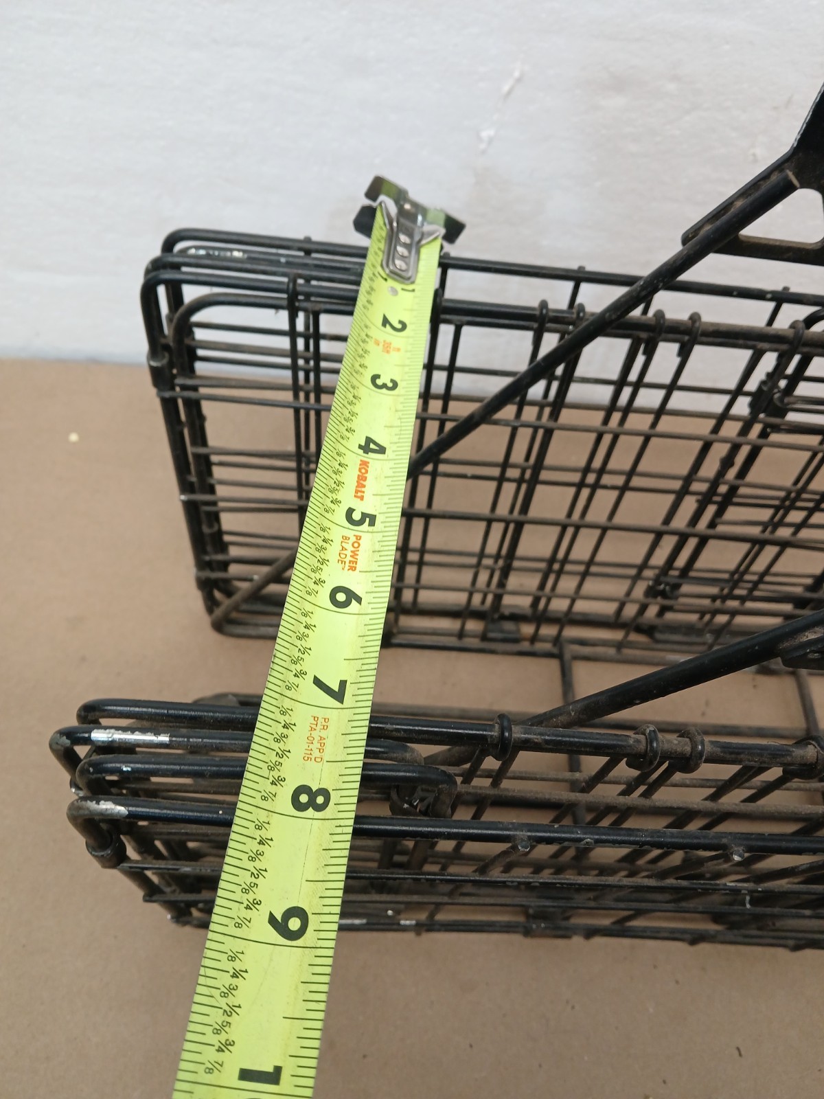 Vintage Folding Bicycle Rear Wire Pannier Cargo Basket Rack Black Metal