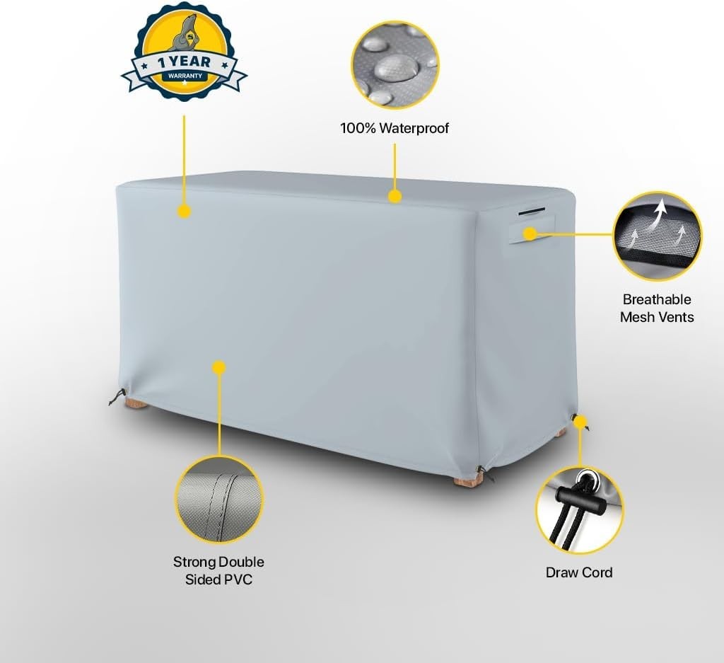 Seal Skin Rectangular Patio Dining Set Cover Waterproof Elite PVC UV Resistant