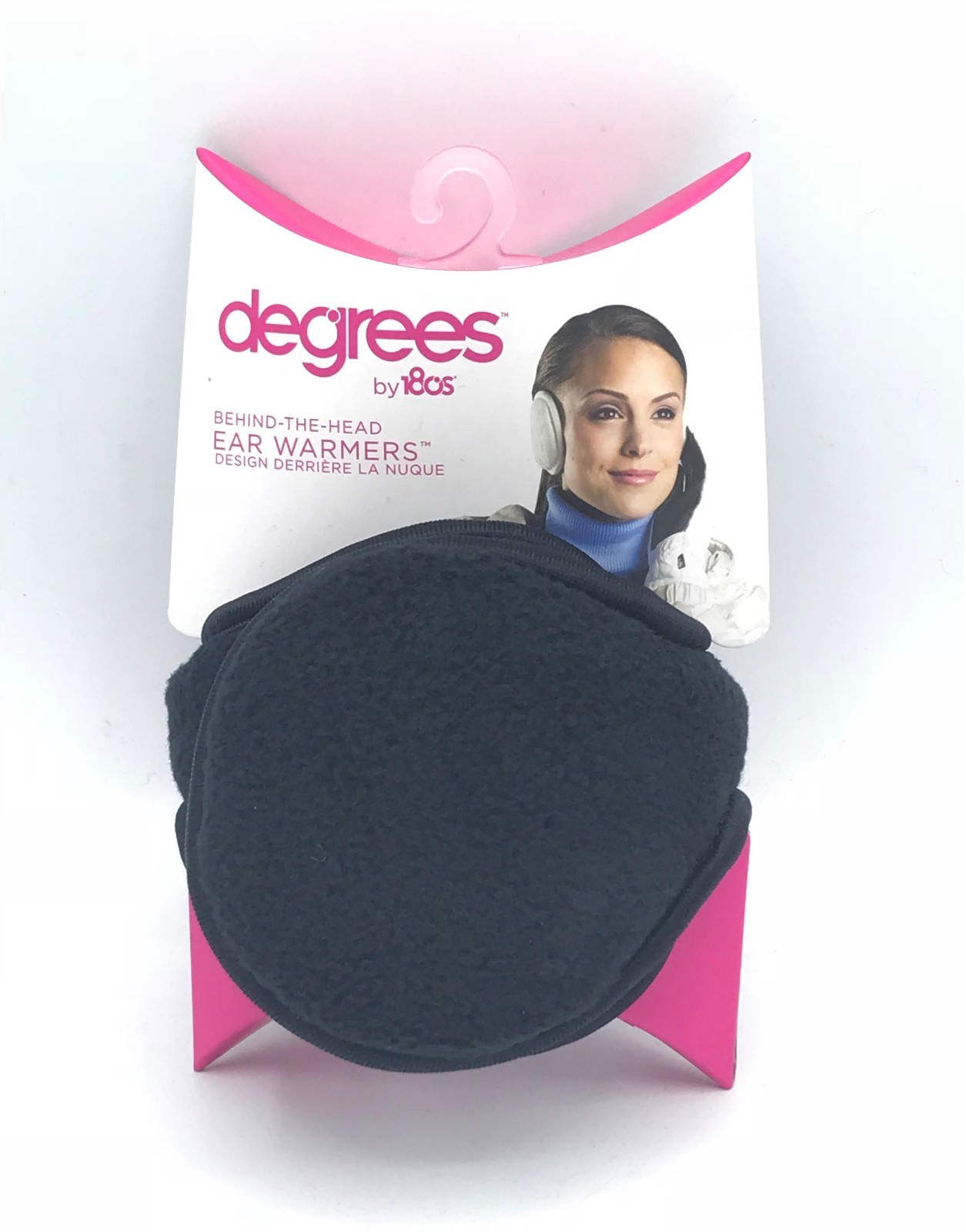 Degrees By 180s Discovery Women Black Fleece Ear Warmers Ladies Earmuffs Muffs