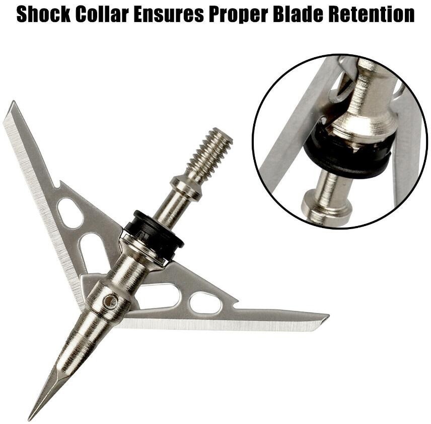 12pcs Rage Hypodermic Trypan 2 Blade 100 Grain Cut Dia Expandable broadheads