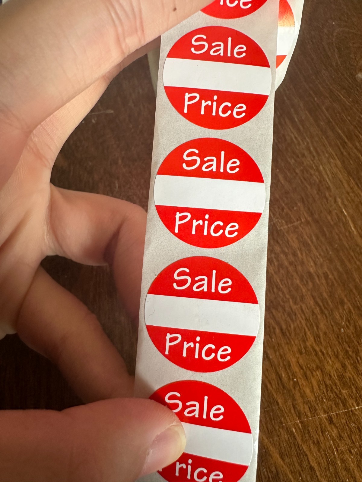 500 Pcs 1 inchRetail Yard Sale Price Red And White Round Sticker Roll Price Tag