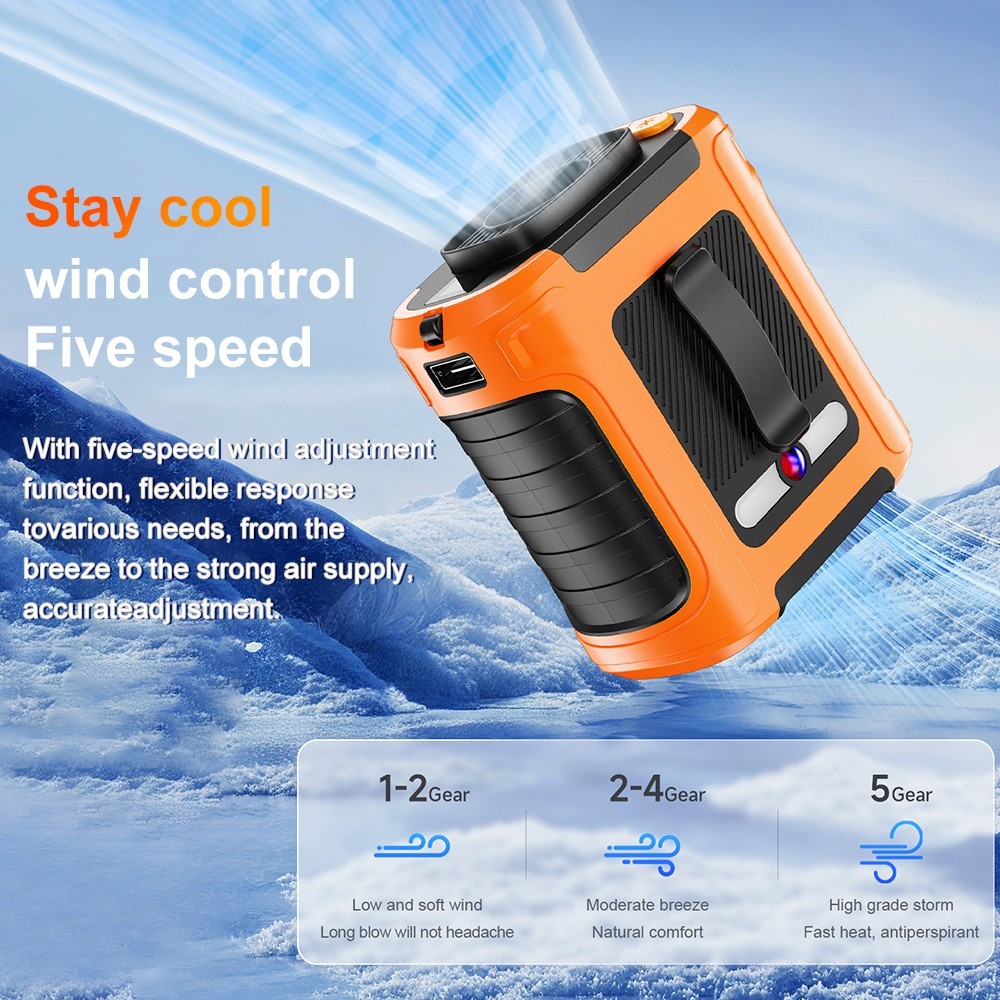 Personal Portable Waist Clip Fan USB Rechargeable Neck Hanging Air Conditioner