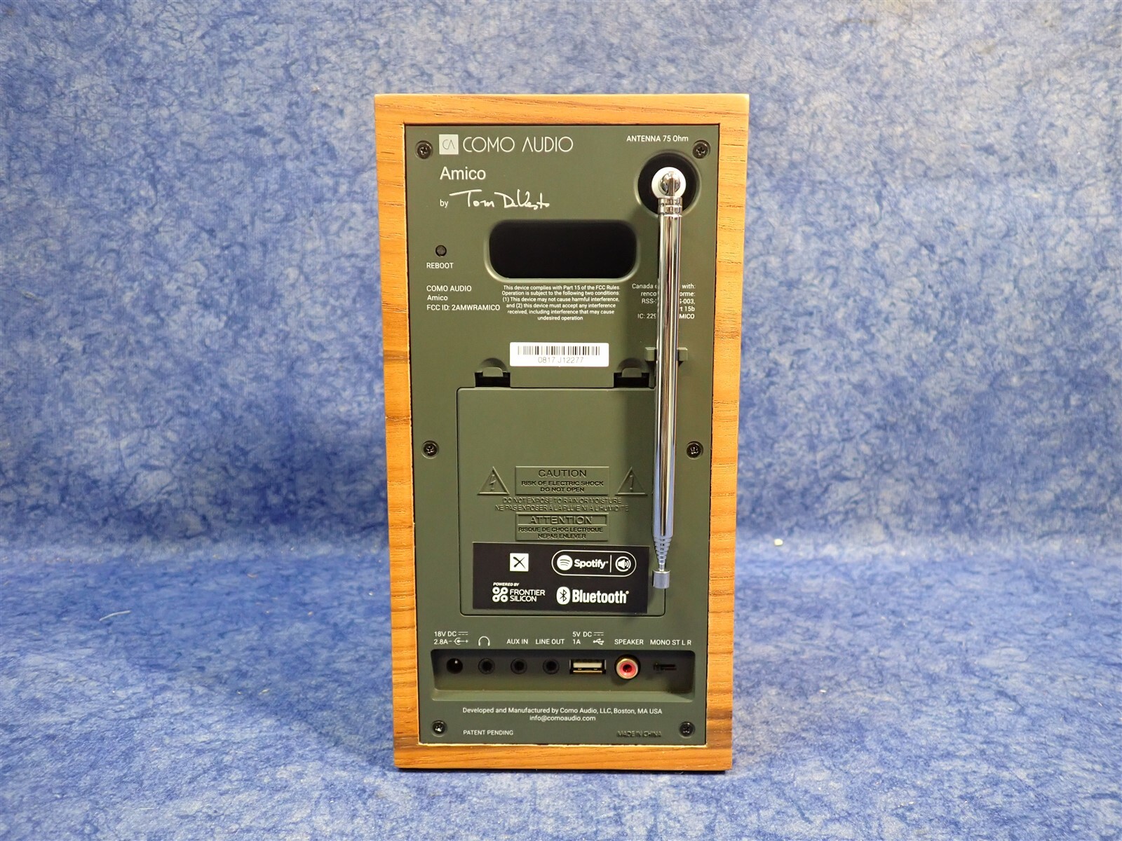 NEW Como Audio Amico AMTBA A Portable Wireless Smart Speaker System Teak/Black