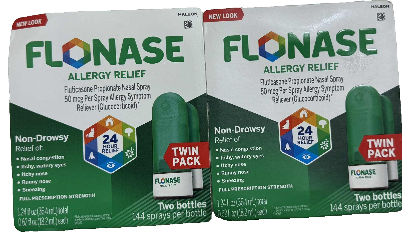 LOT OF 2 Flonase Allergy Relief 2 x 144 Sprays EXP2026+ NEW SHIP