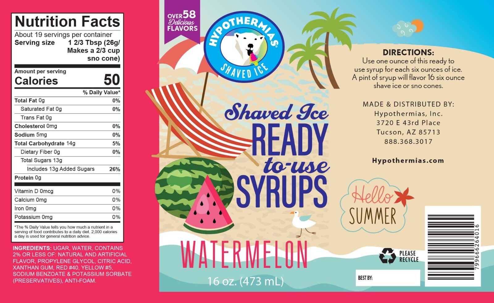 Hawaiian Shaved Ice or Snow Syrup Flavor Pack (6 Pints) Various Flavors Included