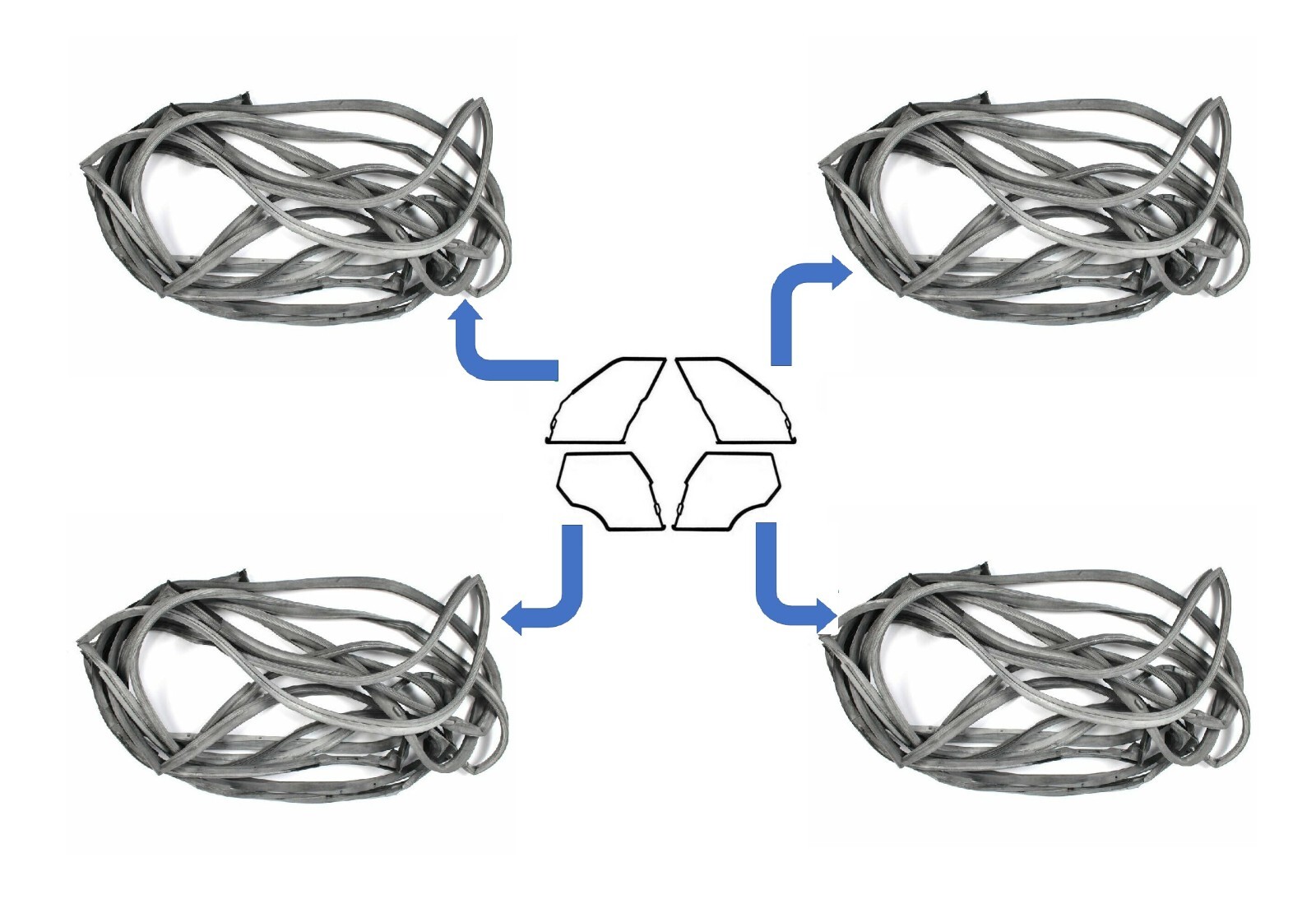 Door Seals Weatherstrip Seal For Mercedes Benz W123 TD WAGOON ESTATE 300TD