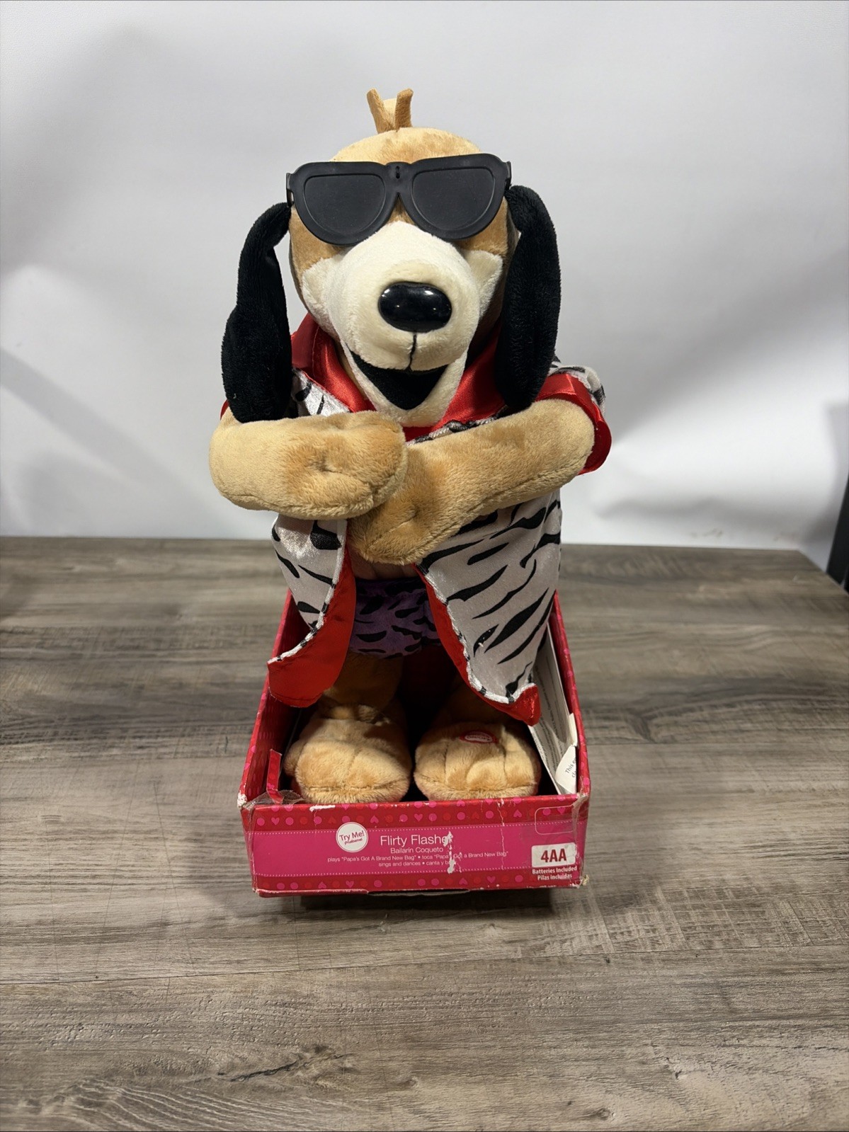 Gemmy Int Hug Me Light Up Musical Flirty Flasher 14" Dog Plush Valentines - New