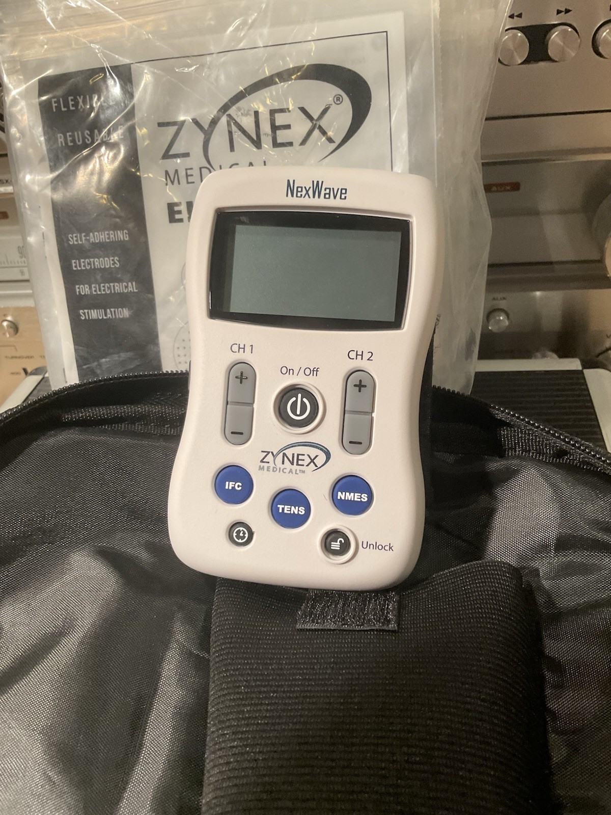 MINT Zynex Medical NexWave Electrotherapy Device Kit 27 Electrodes 4 Batteries