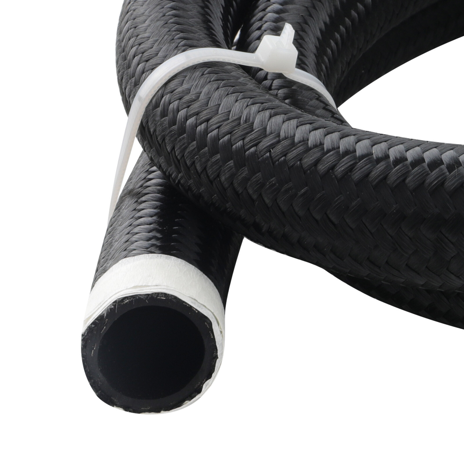 Black AN16 16AN AN-16 Hose Fuel line rubber Nylon braided fuel hoses 90° Safe