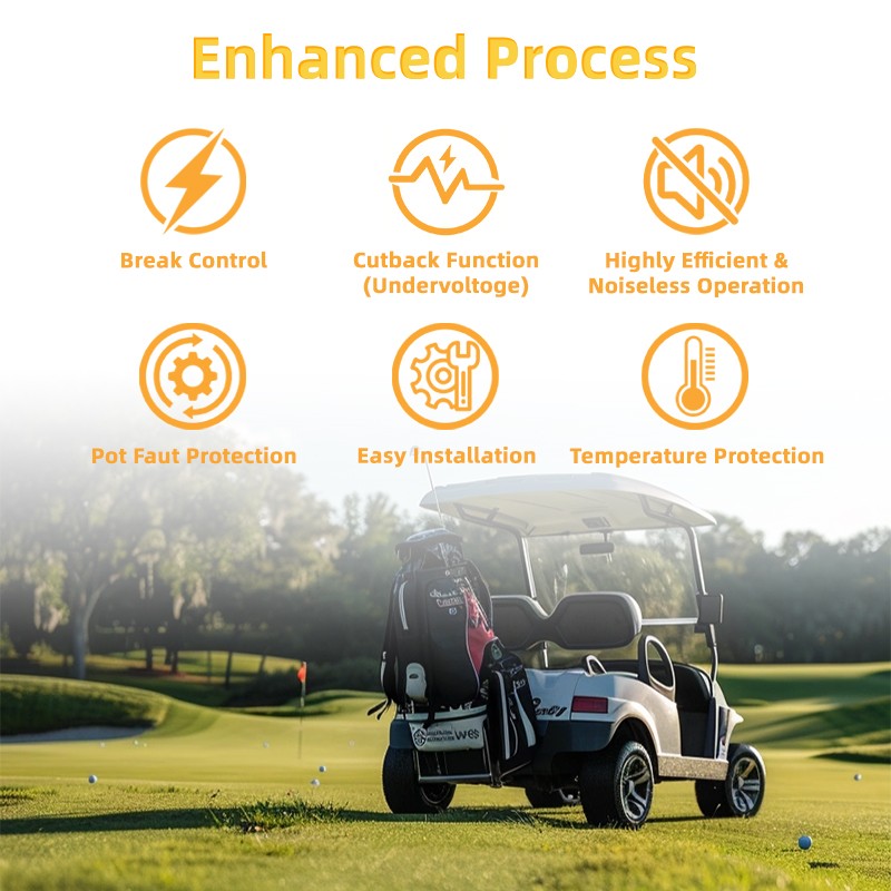 250A 48V DC Motor Controller fit Curtis EZGO TXT Club Car Ezgo Carts 1206HB-5201