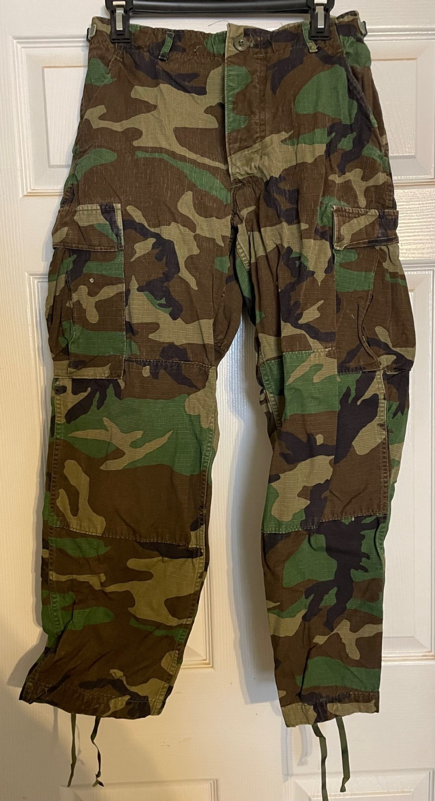 Vtg US Army Issue Woodland Camo Hot Weather Cargo Pants Trousers Small Short