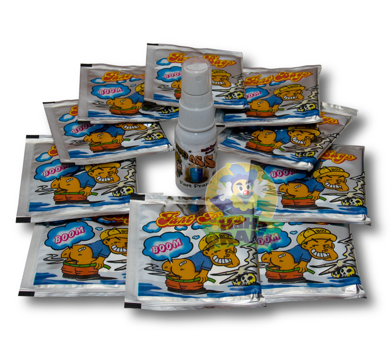 Stink Prank Kit:10pcs Fart Bomb Bags + Liquid Ass Mister Spray