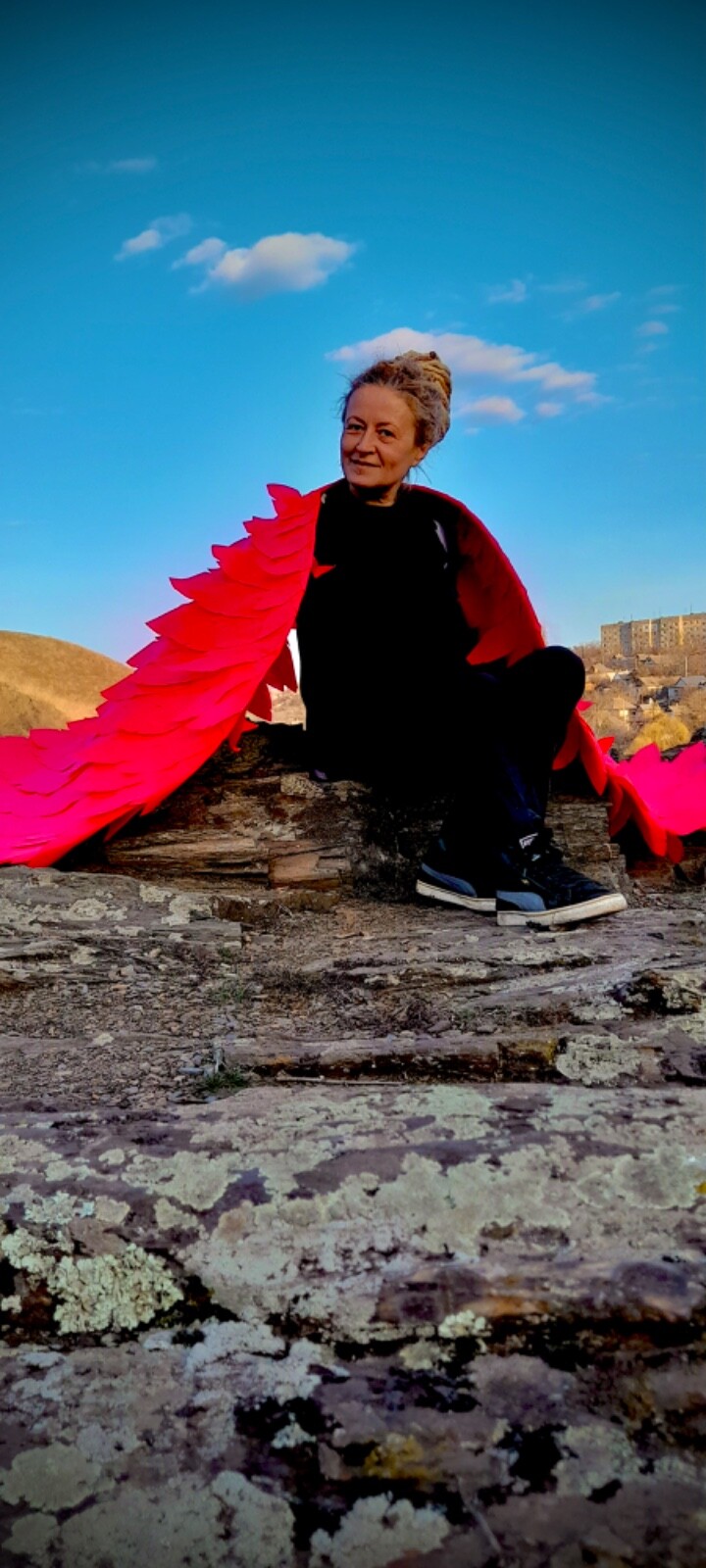 Red Angel Wings Costume Moveable Wings Red Adult Wings Cosplay Halloween Costume