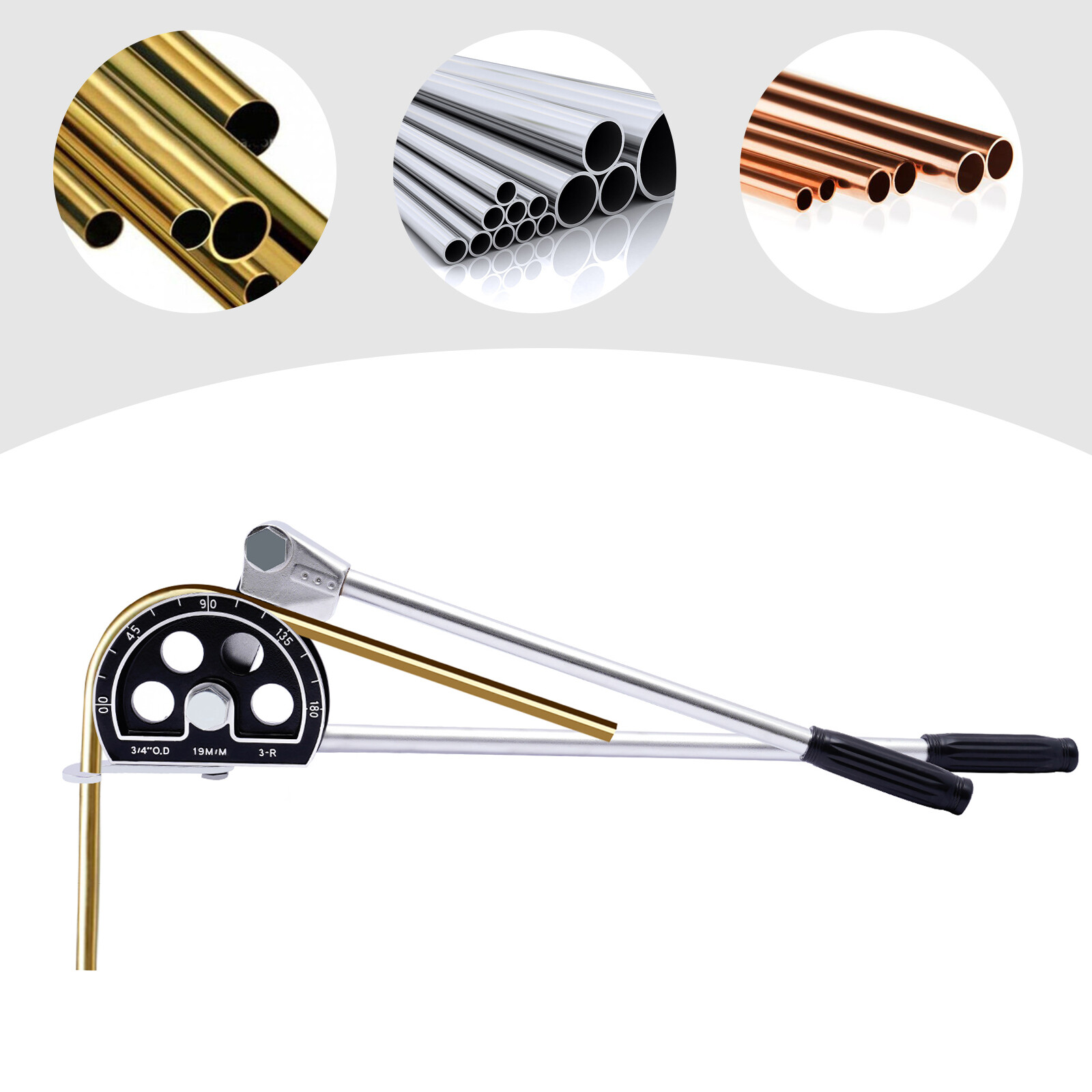 Manual Copper Pipe Bender HVAC Refrigeration Ratcheting Tube Bender 19mm/3/4inch