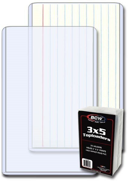 Pack of 25 BCW 3 x 5 Photo / Index Card Hard Plastic Topload Holders protectors