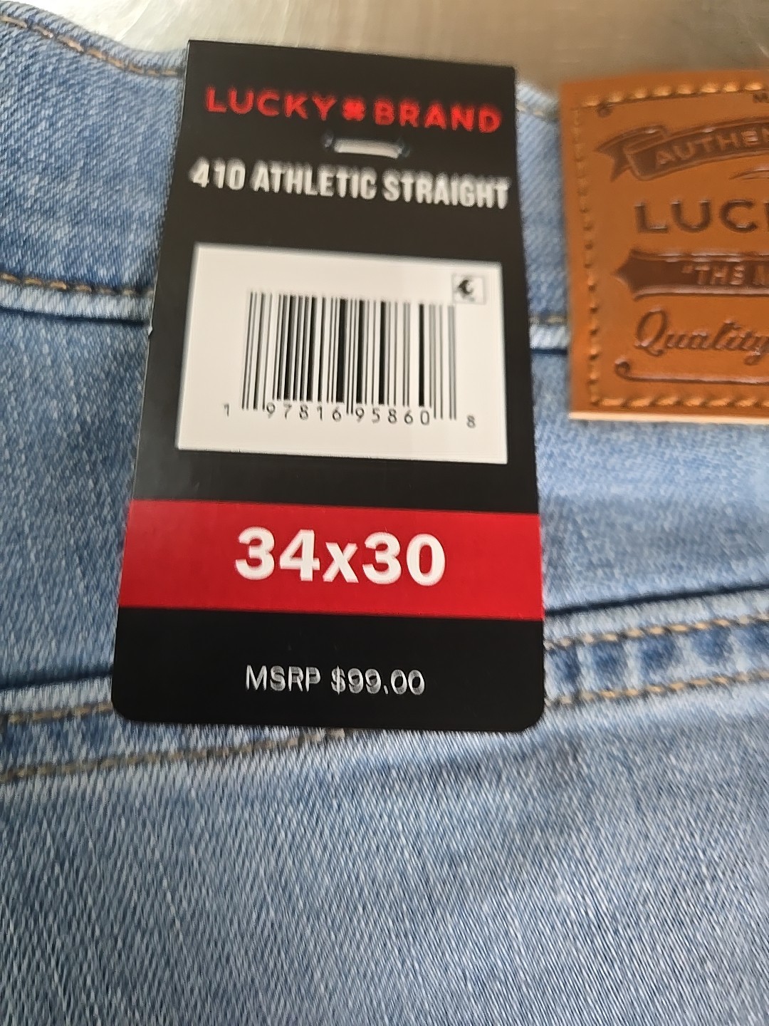 NWT: Men's Lucky Brand 410 Athletic Straight Jeans - Light Wash - 32x30 or 34x30
