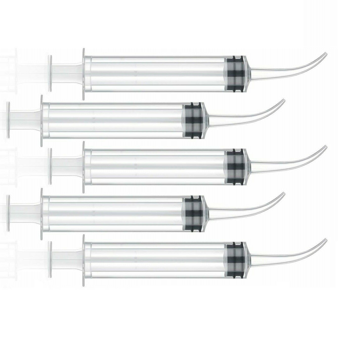 12cc Oral Dental Syringes Monoject Style Disposable Plastic Curved Tip (5 Pack)