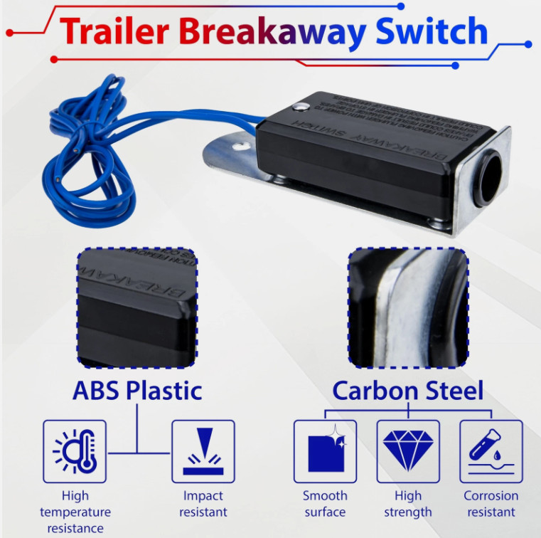 4 ft Trailer Breakaway Switch Cable for RV Electric Brake