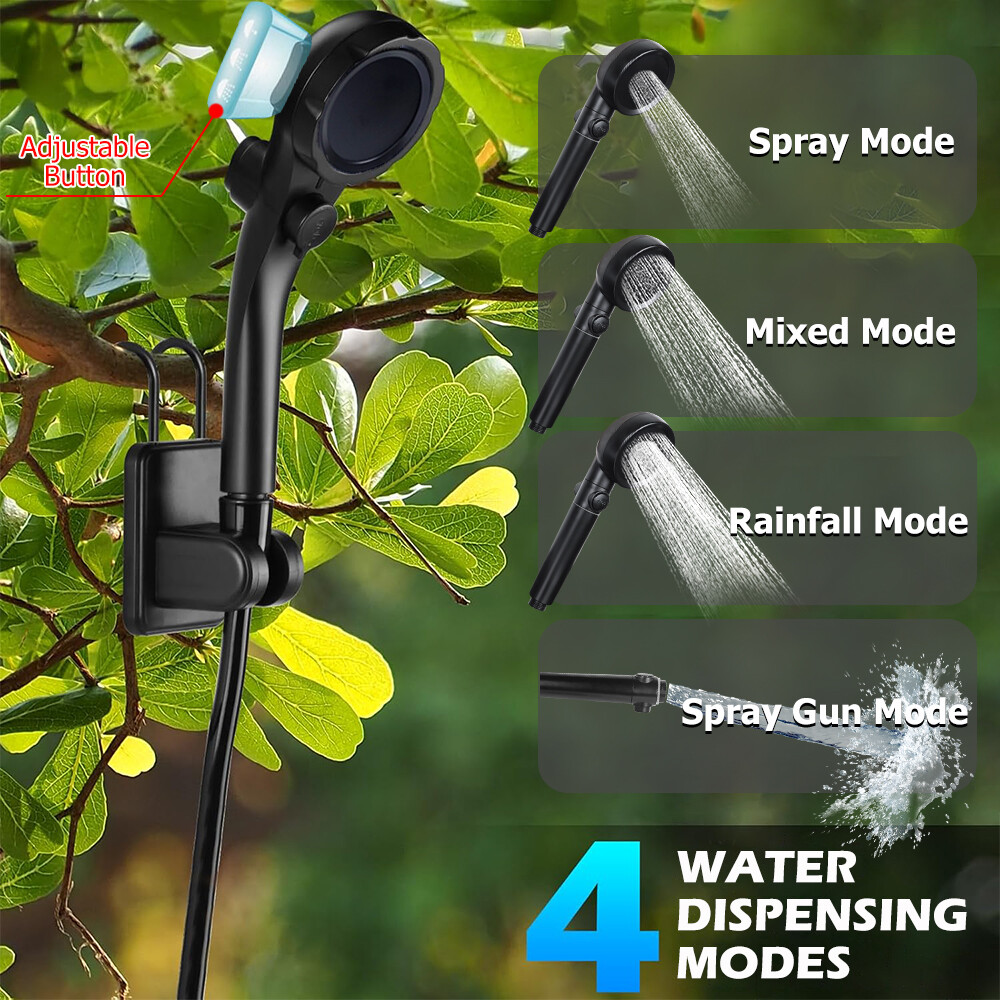 Portable Camping Shower 6000mAh Rechargeable Outdoor Camp Pump for Hiking Travel