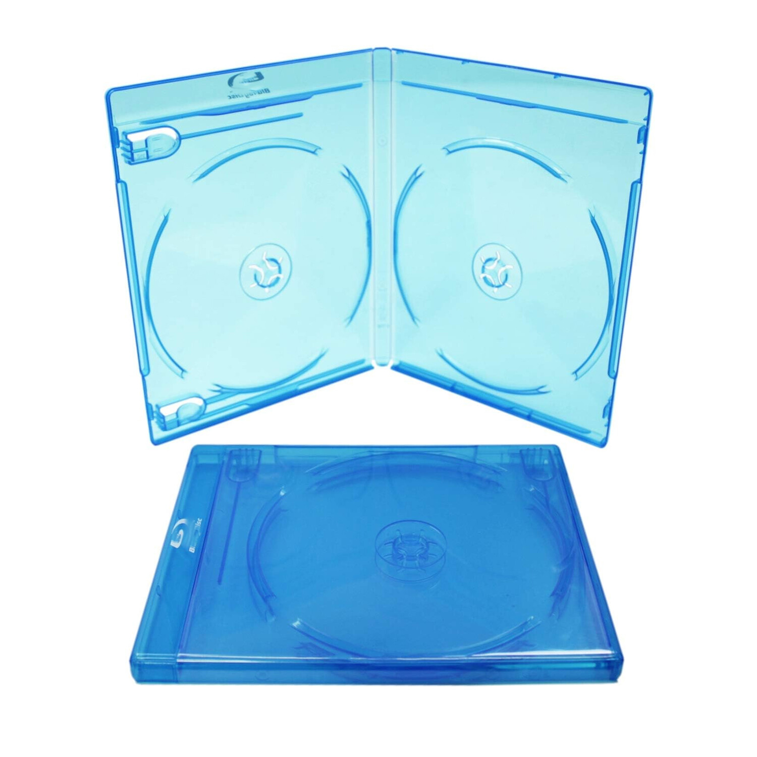 DOUBLE Discs Standard Blue Replacement Boxes Cases for Blu-Ray 2-Disc Movies DVD