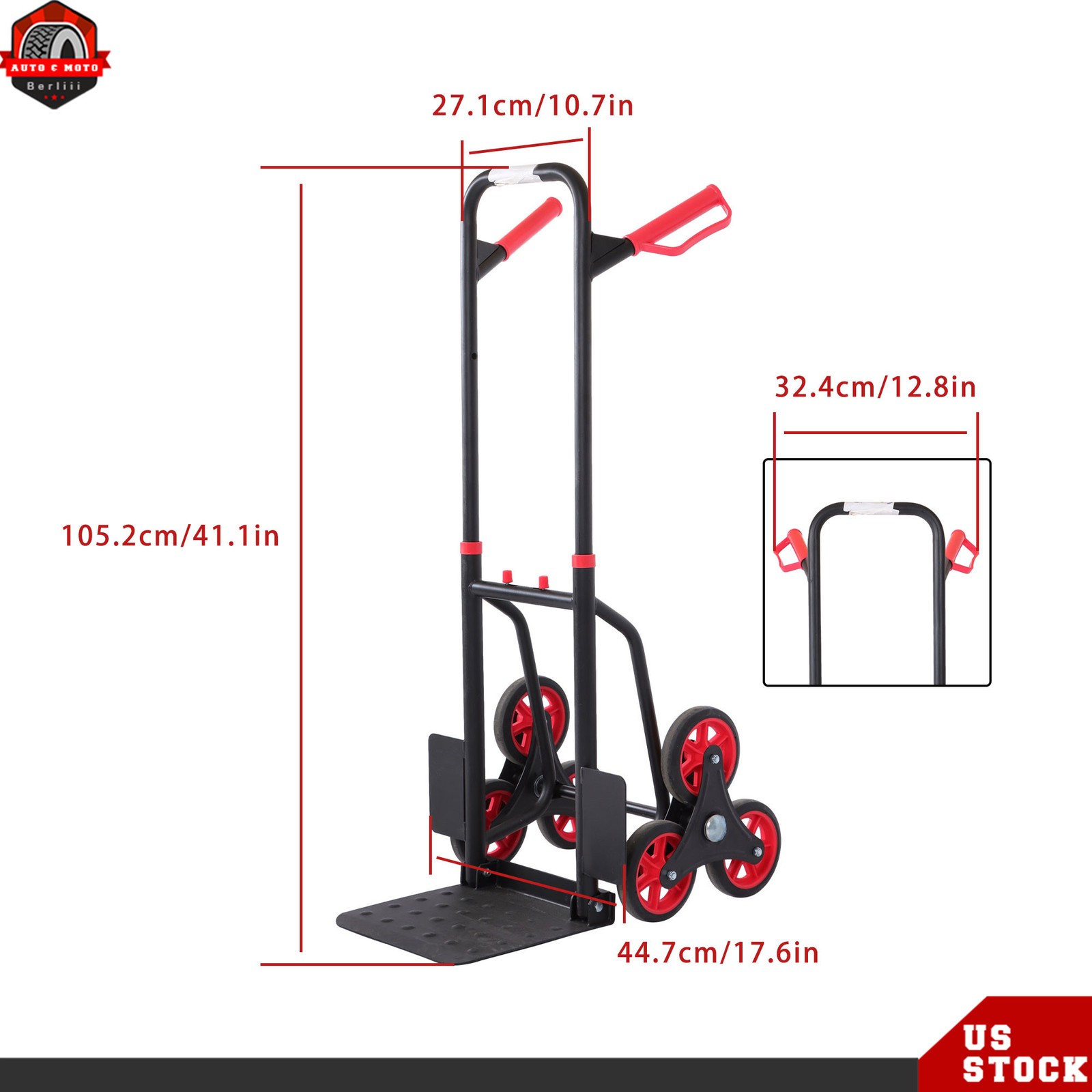 440 Lbs Capacity Stair Climber Hand Truck Dolly Heavy Duty Stair Climbing Cart