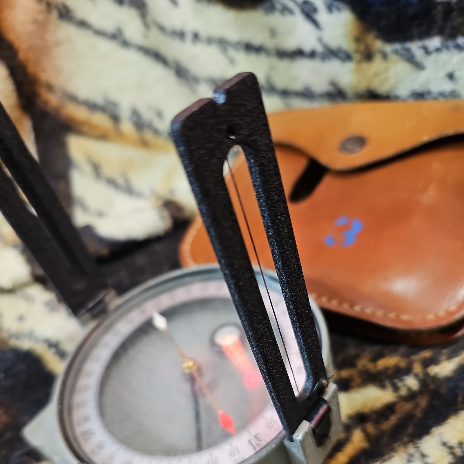 Vintage Antique Surveyors Compass Warren Knight Co Philadelphia PA W/pouch