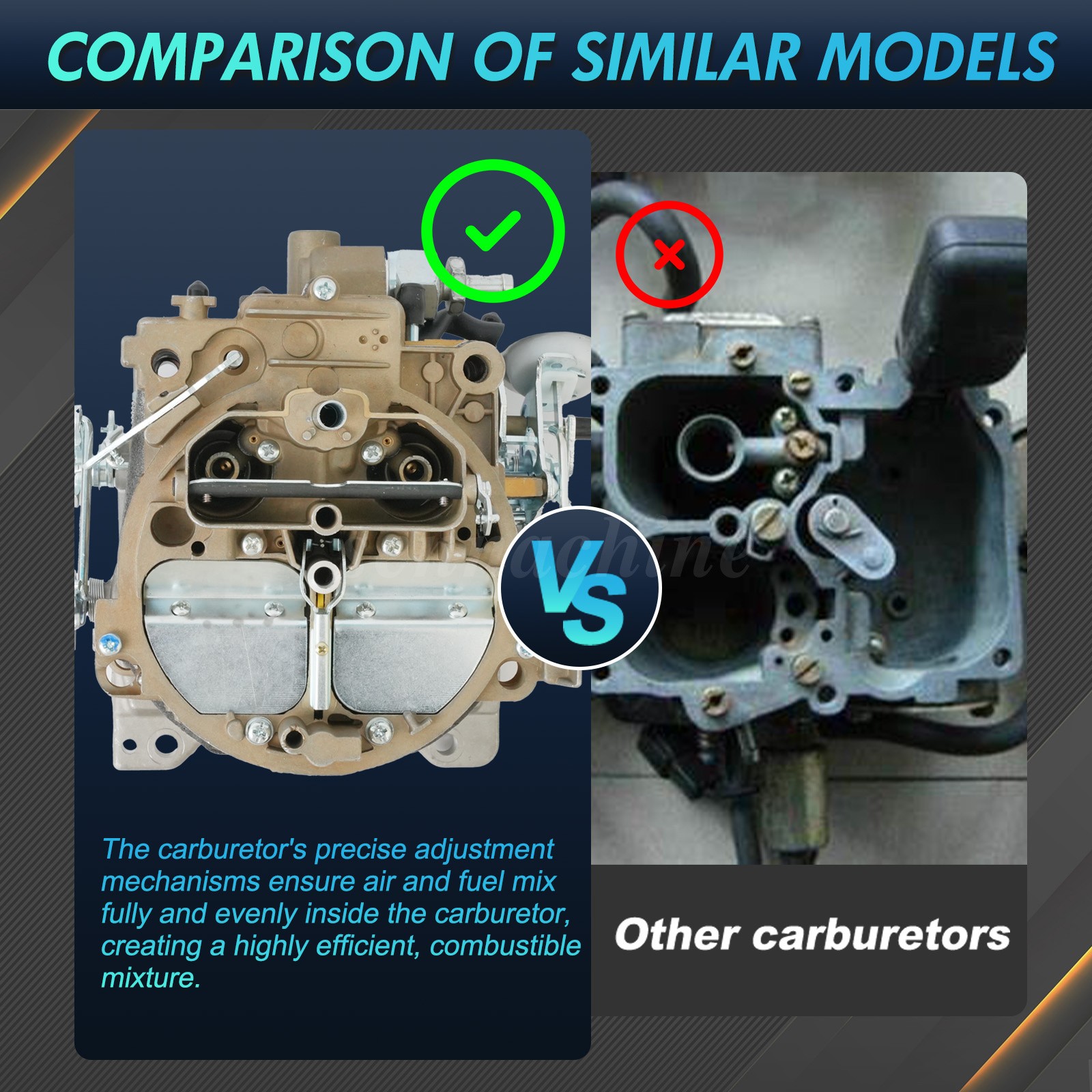 Quadrajet Carburetor For Chevy GMC 327 350 396 427 454 750CFM 4 Barrel OE:1901R