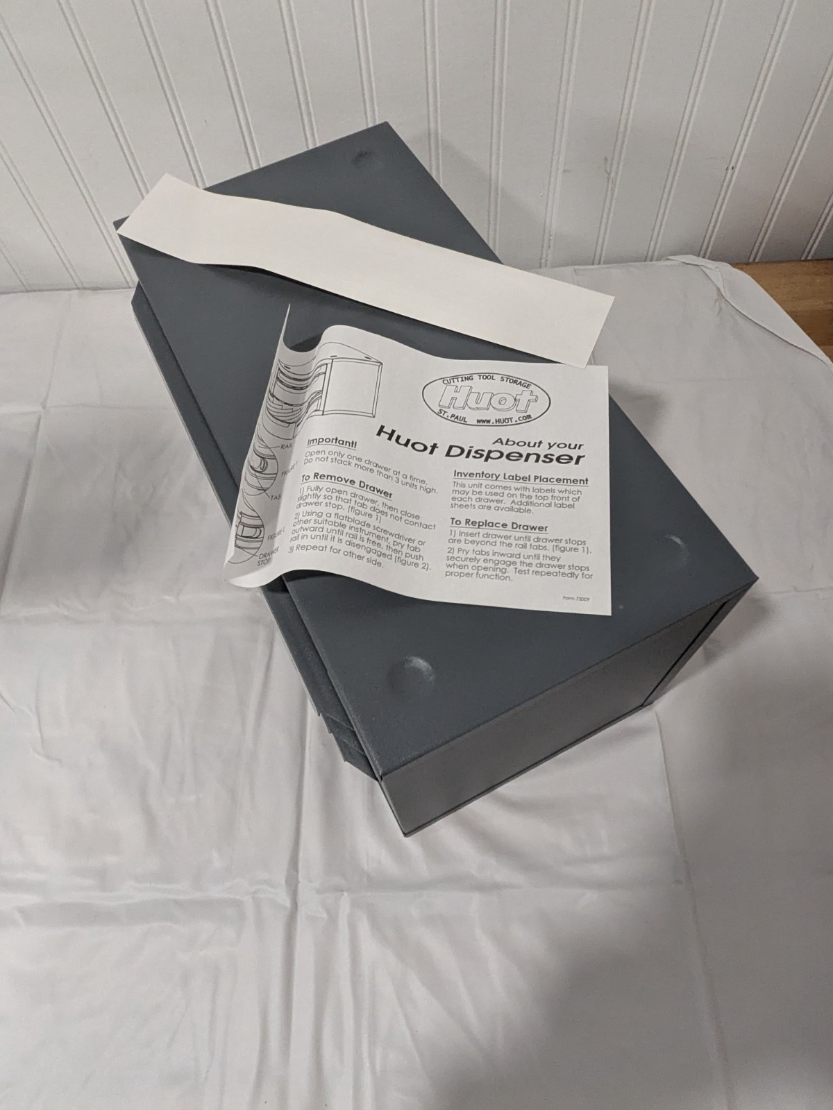 Huot 3 Drawer Steel End Mill Storage: 1/8 to 1" End Mill Diam. 13350