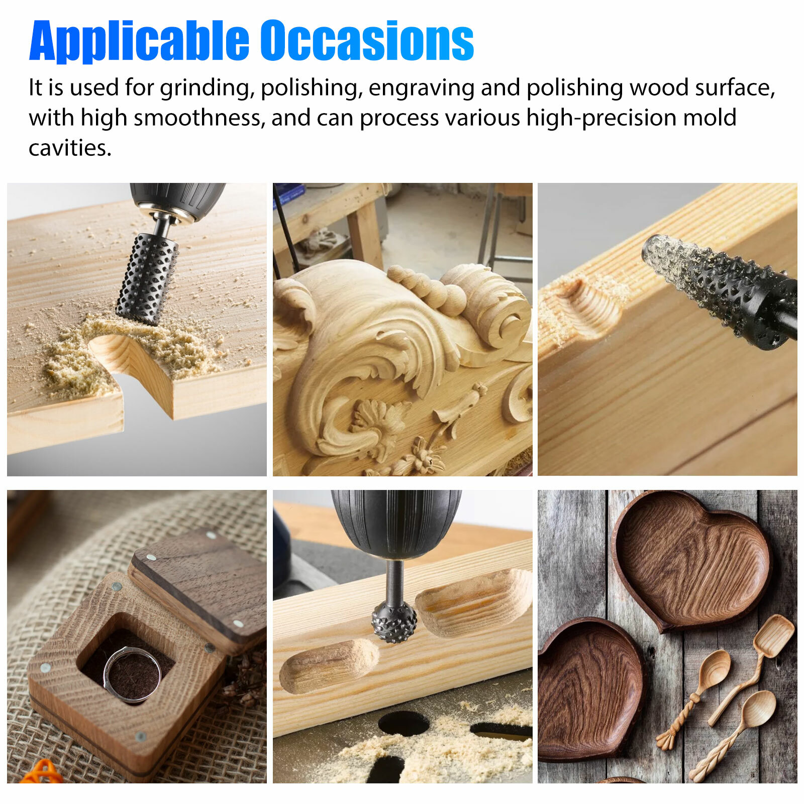 5PCS 1/4'' Drill Bit Set Cutting Tools for Woodworking Knife Wood Carving Tool