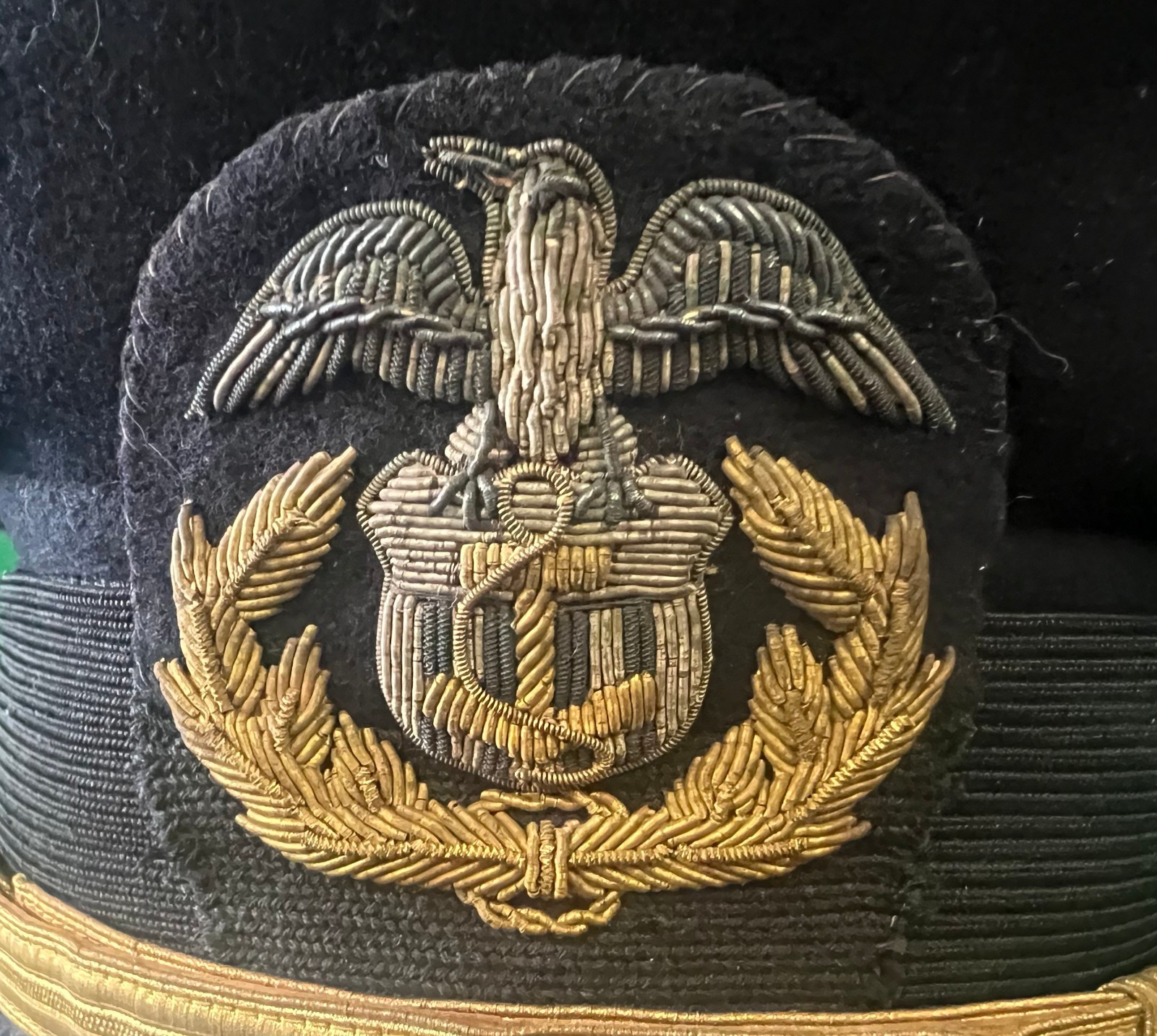 US MARITIME SERVICE OFFICER’S VISOR CAP W/BULLION BADGE