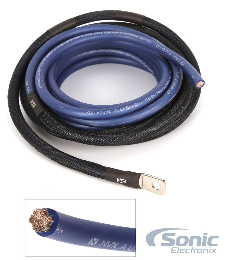 NVX XKIT44 4-Ch 4 Gauge Car Amplifier Install Pure Copper Amp Kit w/ RCA Cable