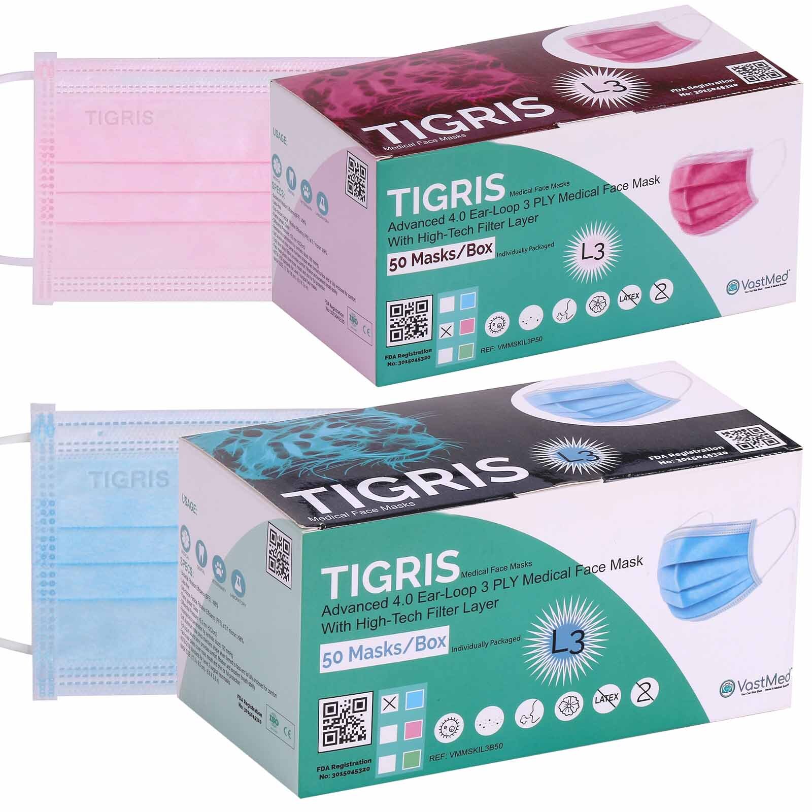 Level 3 Earloop Mask 4.0G 3-Ply Breathable Disposable Individual Wrap Non-Woven