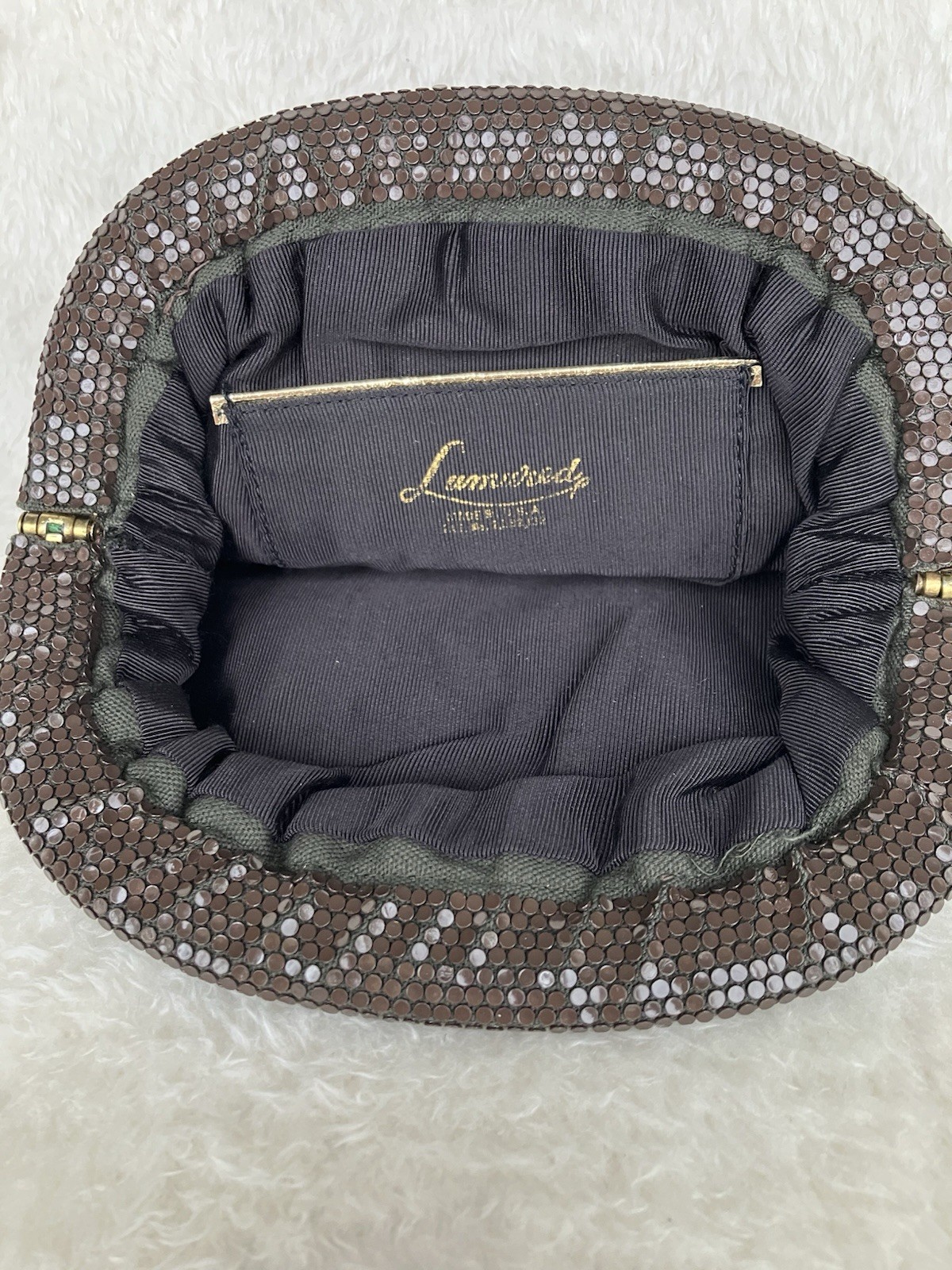 Vintage Lumured Satin Brown Handbag