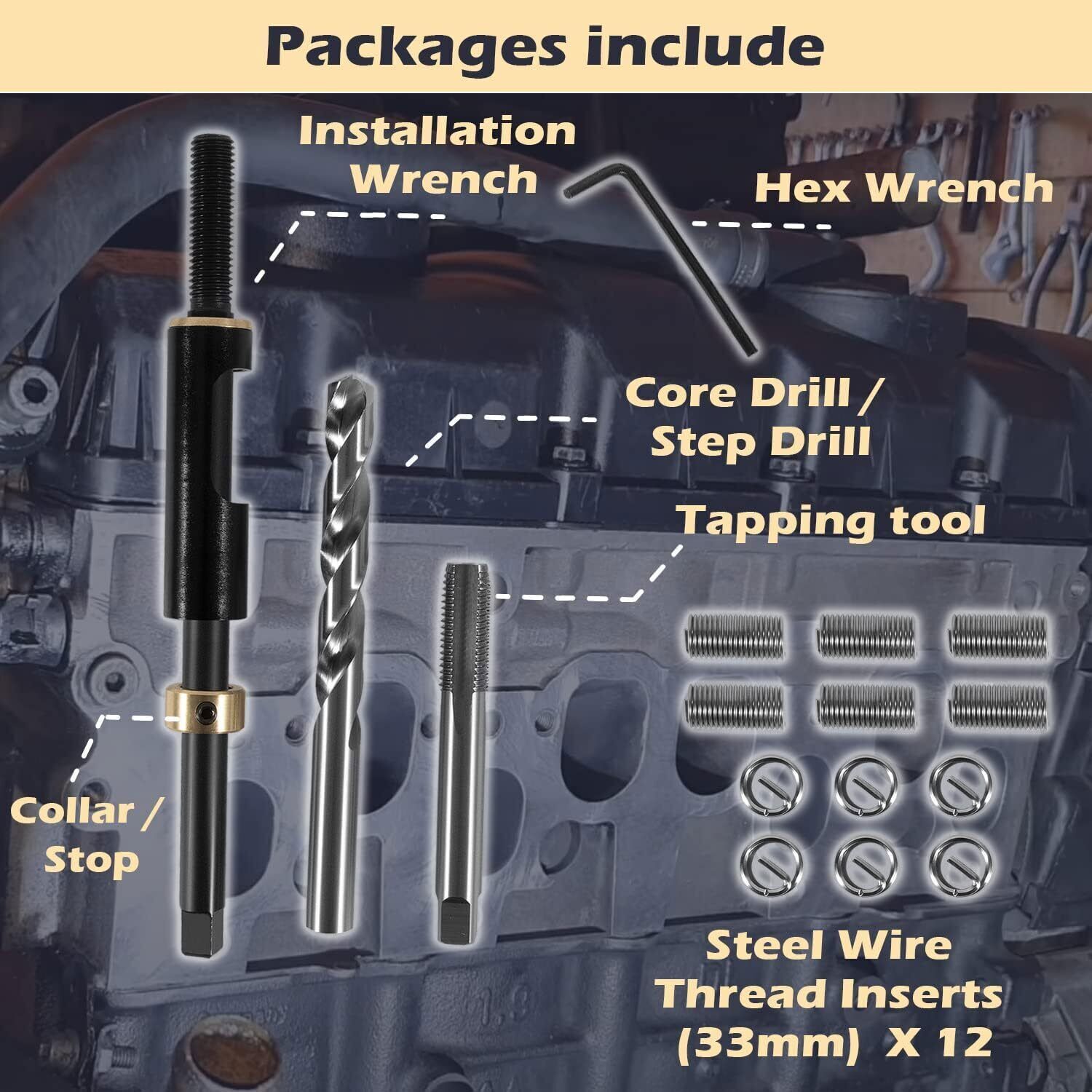 M11 x 1.5 Head Bolt Thread Repair Kit 35119S For Honda Toyota Ford GM Nissan KIA