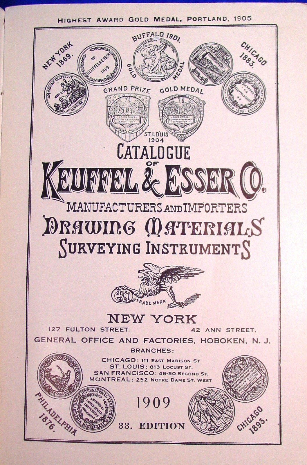 1909 Keuffel Esser Surveying & Drafting Insts. Catalog