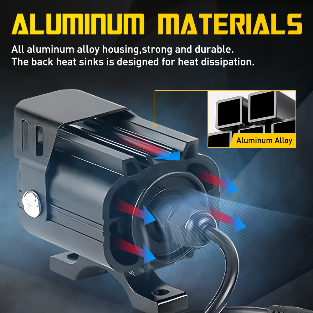 2x LED Motorcycle Spot Lights Headlight Driving Fog Auxiliary Lamp Yellow White