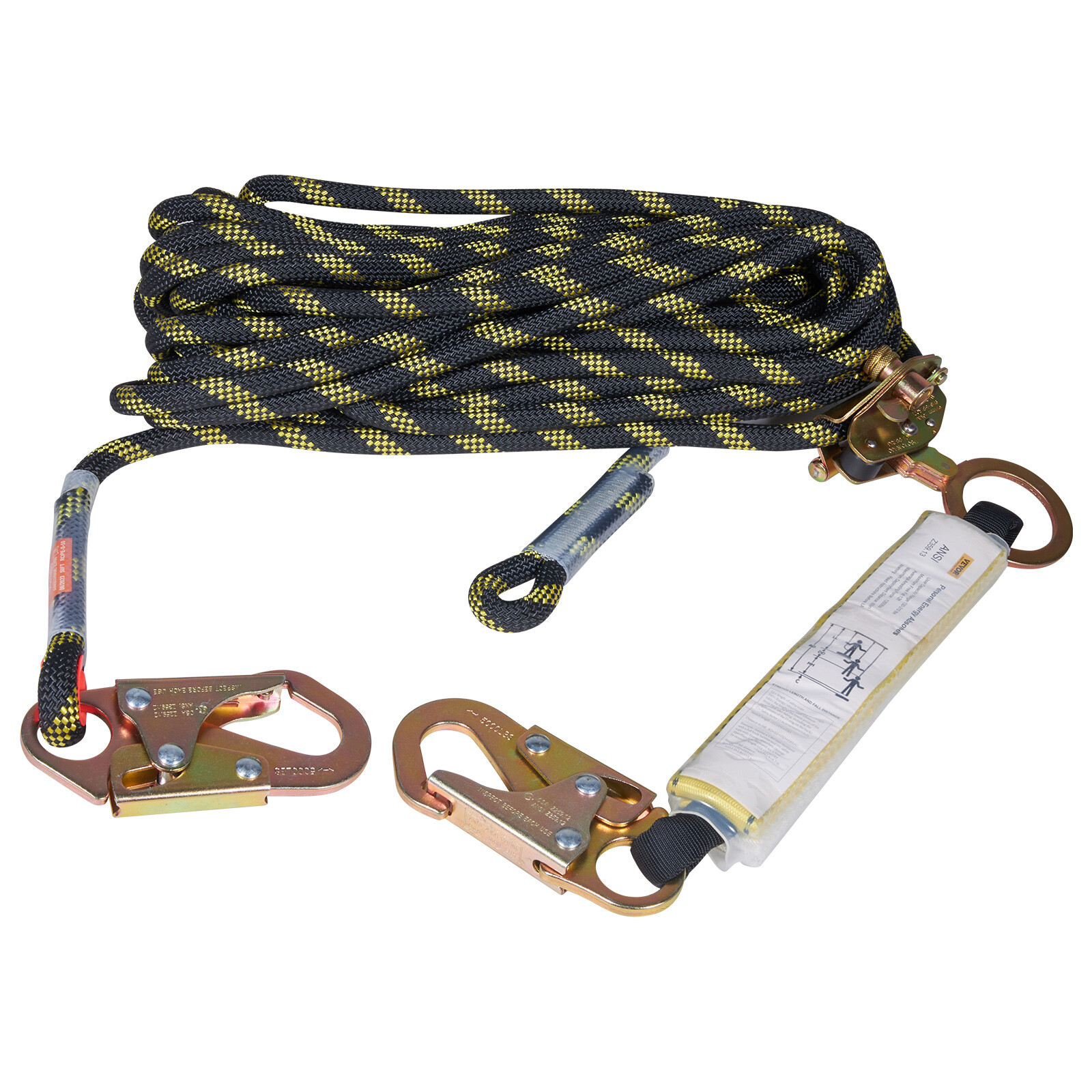 VEVOR Vertical Lifeline Assembly 25ft Fall Protection Rope Polyester 30 KN ANSI